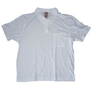 Scandia Woods Mens 2XL Short Sleeve Pocket Polo Shirt Pique Mesh Knit White